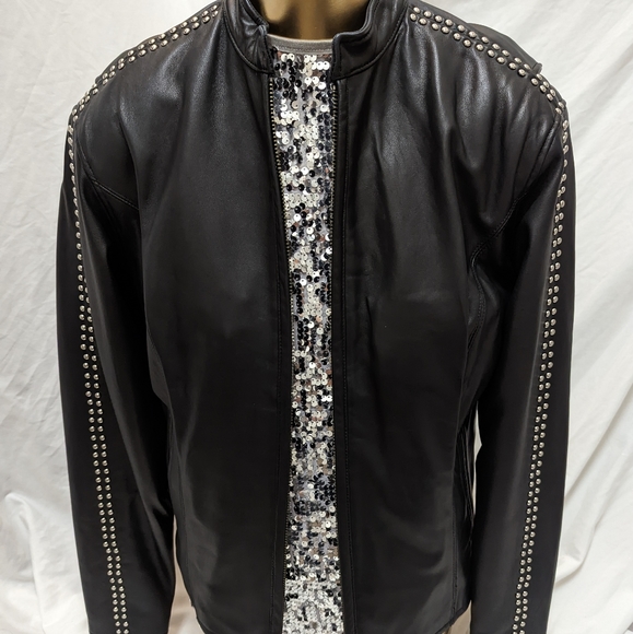 Harley Davidson Leather Jacket Studded Logo/Wings on Back & Sleeves NWOT - Picture 9 of 15